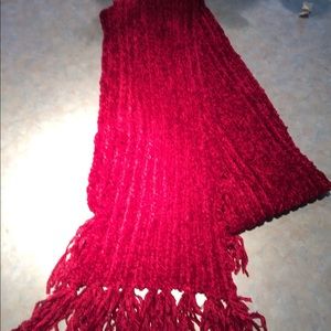 Cherry red soft holiday scarf